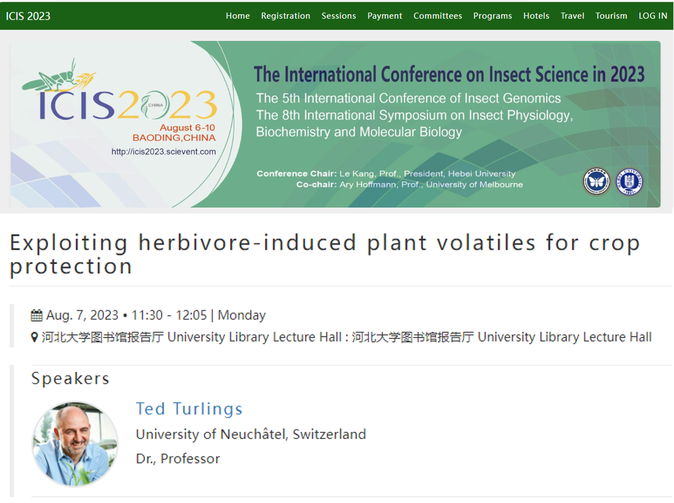 T. Turlings gave an oral presentation T. Turlings gave an oral presentation