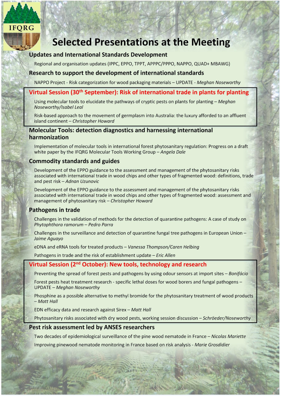 22nd meeting of the International Forestry Quarantine Research Group (IFQRG)